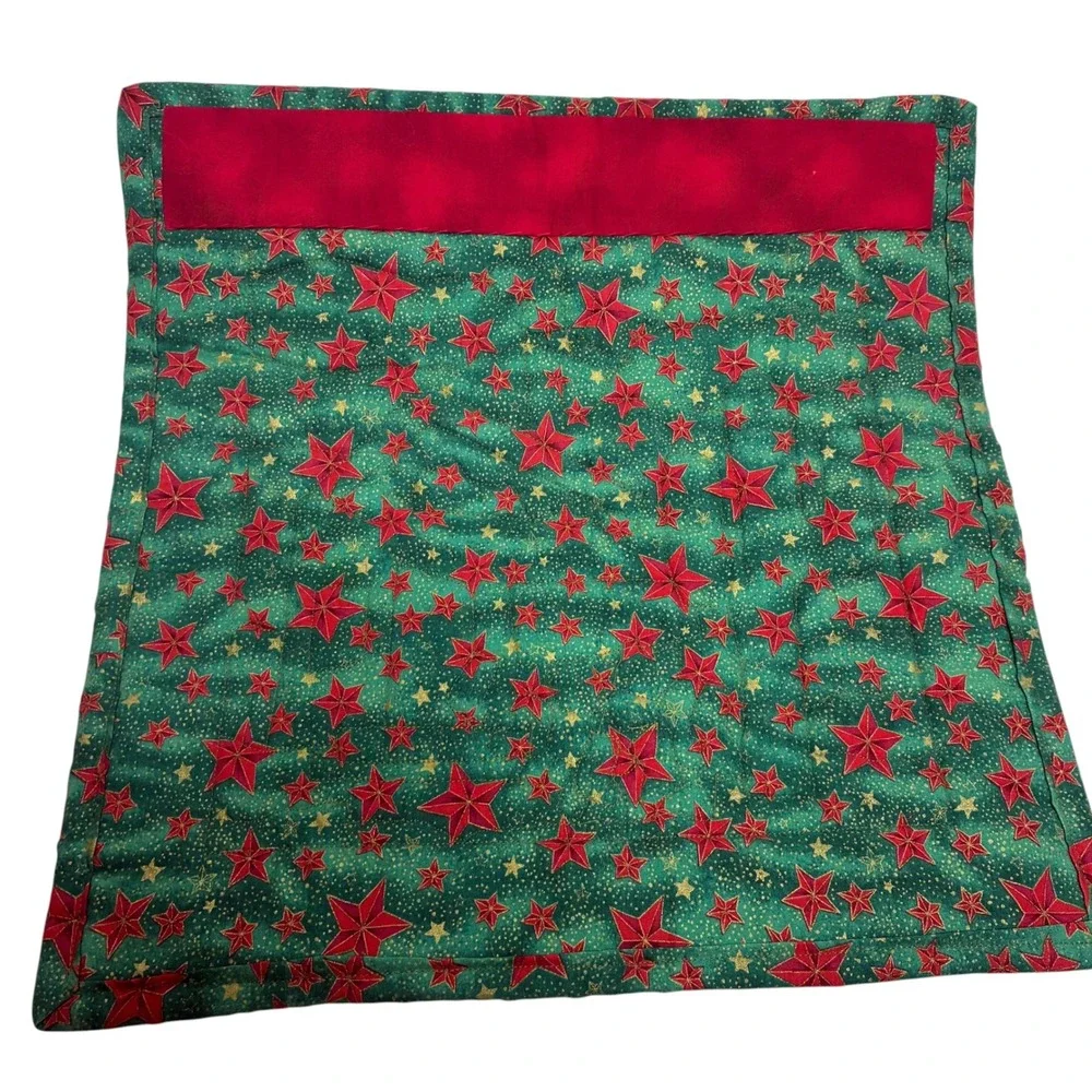 Christmas Quilted Wall Hanging Green Santa Cactus Southwest Holiday 16.75